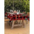 thumbnail image 2 of Outdoor Tablecloth with Umbrella Hole and Zipper, Christmas Rectangle Table Cloth 60x120 Inch Waterproof Tablecloth, Pine Tree Gold White Snowflake Red Black Plaid Picnic Table Cover for Patio, 2 of 7