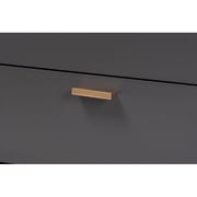 Baxton Studio Kelson Modern and Contemporary Dark Grey and Gold Finished Wood 2-Door Sideboard Buffet