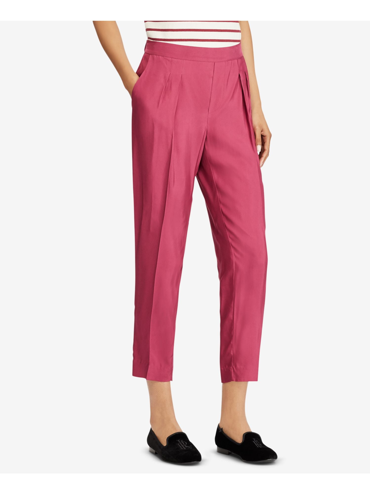 Ralph Lauren - RALPH LAUREN Womens Maroon Pull On Ankle Pants Size 18 - Walmart.com - Walmart.com
