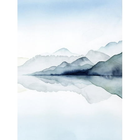 History Landscape Art - Glacial II Watercolor Coastal Landscape Print Wall Art By Grace Popp