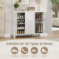 thumbnail image 4 of Ataucjin Shoe Cabinet with Doors, Farmhouse 35'' Tall Shoe Storage Cabinet for Entryway, 4-Tier Shoe Cabinet with Storage, Large Shoe Organizer Cabinet for Hallway, White, 4 of 7