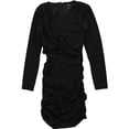 thumbnail image 1 of GUESS Womens Ruched Cut Out Mini Dress, black, 16, 1 of 2