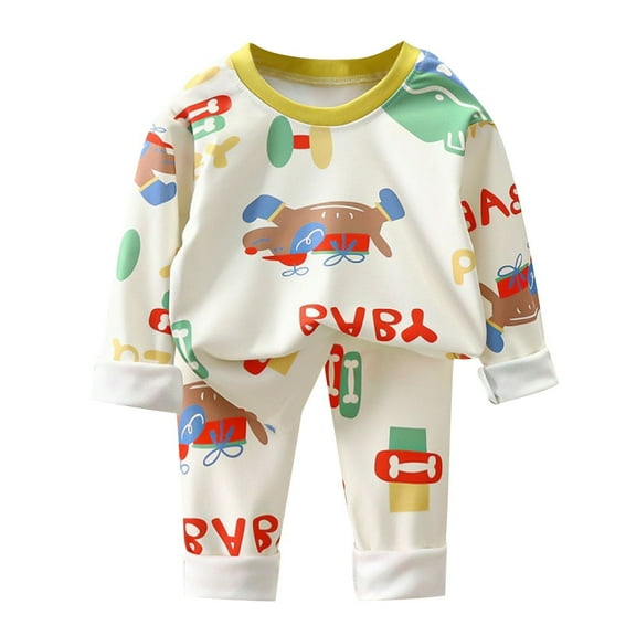 Lovzfmll Cotton Lightweight Summer Set, Long Sleeve Round Neck Top & Relaxed Pants for Boys & Girls, Casual Outfits for Newborn 0-1 Year