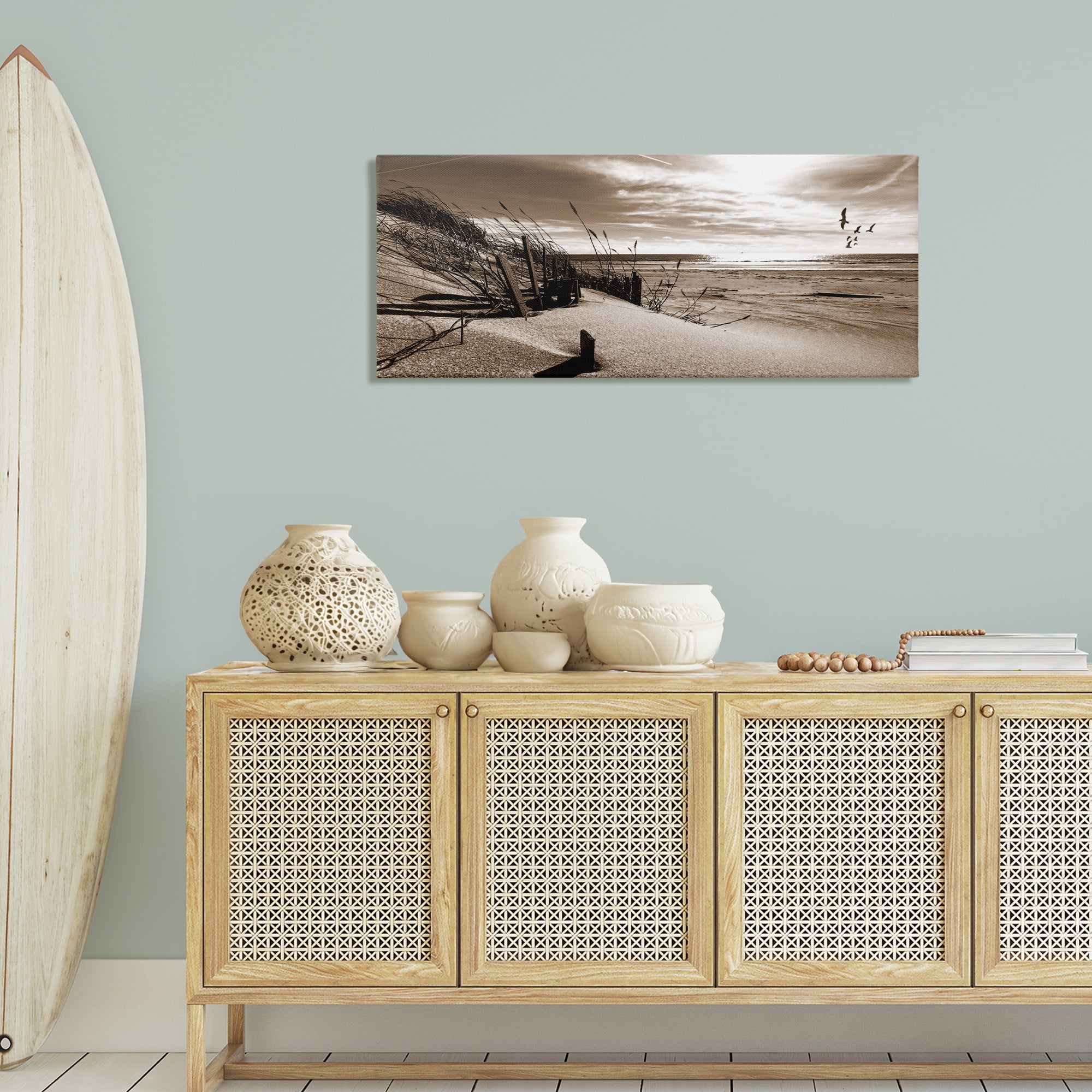 Stupell Industries Zen Sands Beach Landscape Photography Gallery Wrapped Canvas Art Print Wall Art, 48 x 20