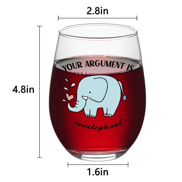 Elephant Gifts for Women, Birthday Gifts for Elephant lovers, Elephant Gifts for Wedding Thanksgiving Christmas Mother's Day, Funny Wine Tumbler