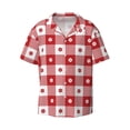 thumbnail image 6 of Kdxio Men's Hawaiian Shirt for Men Short Sleeve Shirt Red Plaid Daisy Summer Casual Holiday Beach Button Down T-Shirts, 6 of 7