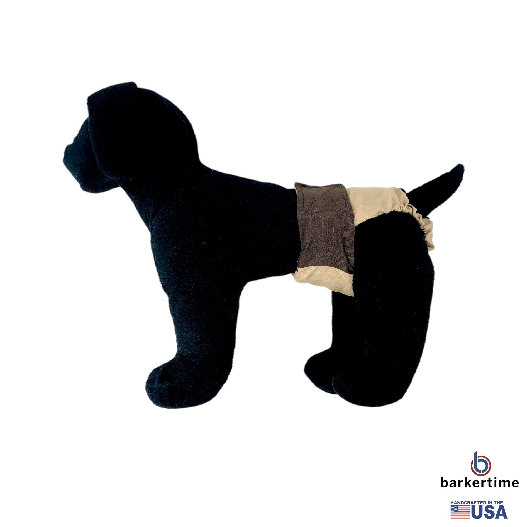 Barkertime Black on Brown Beige Dog Diaper