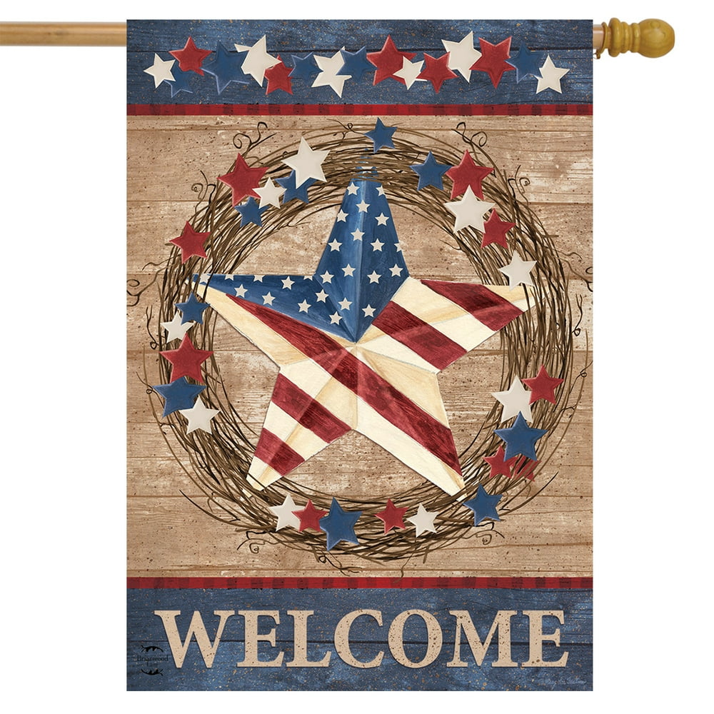 Americana Barnstar Patriotic House Flag Welcome Primitive 28
