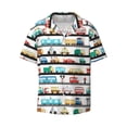 thumbnail image 3 of Balery Funny Transport Men's Casual Button Down Shirt Short Sleeve Textured Summer Cuban Beach Shirts-Large, 3 of 7