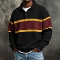 thumbnail image 3 of Horkkom Button Down Shirt Men Collared Striped Knit Shirt Breathable Long Sleeve Casual Color Block Shirts S, 3 of 6