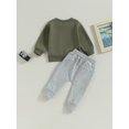 thumbnail image 4 of Bagilaanoe 2PCS Toddler Baby Boy Long Pants Set Letter Print Long Sleeve Sweatshirt Pullover Tops + Drawstring Sweatpants 6M 12M 18M 24M 3T Kids Casual Sweatsuits, 4 of 8