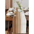 thumbnail image 2 of Hokiten Table Runners 48 Inches Long Dress Scarves, Brown White Ombre Farmhouse Kitchen/Dining Table Runner, Short Coffee Tablerunners, Vintage Farmhouse Abstract Striped 13x48 Inch, 2 of 7
