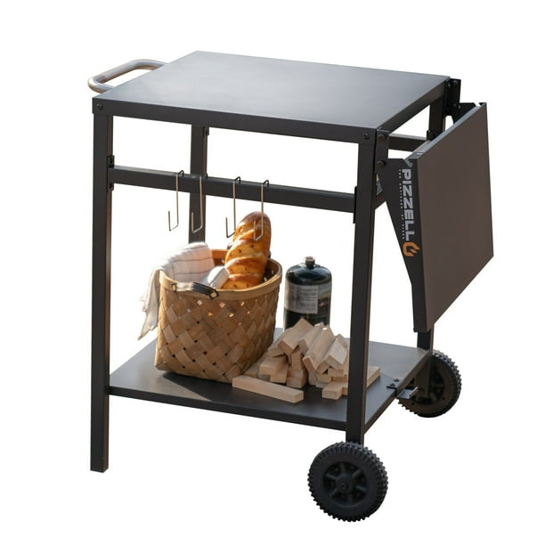 Pizzello Outdoor Grill Pizza Oven Food Prep Bbq Cart Stand Table with