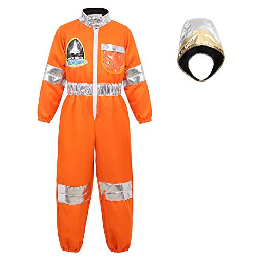 Disfraz de astronauta para niños, mono de vestir para niños, niñas, disfraz de Halloween, juego de roles para niños, juego de traje de astronauta, naranja-L seasonfcostume 798131228959