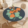 thumbnail image 5 of Nasturtiums on Navy Round Table Cover Kitchen Printed Waterproof Tablecloth Elastic Edged Tablecloth Fits Party Wedding Indoor Outdoor Tables, 5 of 8