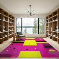 thumbnail image 2 of ODIKA 9'x12' Washable Area Rug Funky 80S Abstract Confetti Interlocking Shapes Memphis Retro for Dining Room, Basement, Large Office, Non-Slip Chair-Friendly, 2 of 7