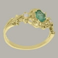 thumbnail image 4 of LBG British Made 14k Yellow Gold Natural Emerald & Opal Womens Promise Ring - 33 size options - Size 8.25, 4 of 8