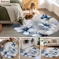 thumbnail image 5 of Round Rugs 4Ft, Elegant Floral Round Area Rug Washable Indoor Throw Carpet, Modern Rustic Blue Butterfly Flowers Soft Non Slip Circle Rug for Kitchen Nursery Room Home Decor Aesthetic, 5 of 8