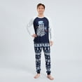 thumbnail image 4 of Family Matching Christmas Pajamas Letter Print Long Sleeve Tops Snowflake Snowman Loungewear, 4 of 6