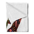 thumbnail image 2 of Zoo Soft Flannel Fleece Throw Blanket, Giraffes in Style Eastern Environment Retro Cultural Traditional Artwork, Cozy Plush for Indoor and Outdoor Use, 50" x 60", Multicolor, by Ambesonne, 2 of 5