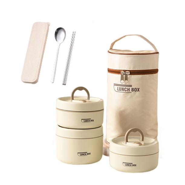 Matsuzay Fiambrera termal aislada de acero inoxidable apilable para adultos de la fiambrera del calentador de la comida para la comida caliente Mostrada 3PCS