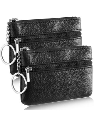  Rauder Luxury Zip Key Chain Pouch, Mini Coin Purse Wallet Card  Holder with Clasp