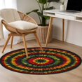 thumbnail image 4 of Round Rugs 3Ft, Colorful Ombre Boho Round Area Rug Washable Indoor Throw Carpet, Retro Red Green Yellow Gradient Art Small Non Slip Circle Rug for Bedroom Living Room Home Decor Aesthetic, 4 of 8