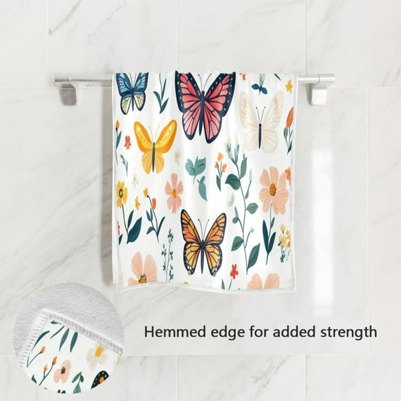 BZSMCE Bath Towel 30 X 15 in Soft Towel Butterfly Pattern Design Pattern