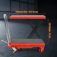 thumbnail image 7 of Hydraulic Lift Table Cart, 500lbs Capacity 28.5" Lifting Height, Manual Single Scissor Lift Table with 4 Wheels and Non-Slip Pad, Hydraulic Scissor Cart for Material Handling, 7 of 7