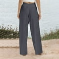 thumbnail image 5 of RbCulf Wide Leg Pants for Womens High Wasited Linen Palazzo Pants Big Clearance Casual Pull On Bell Bottom Smocked Elastic Waist Trousers, 5 of 5