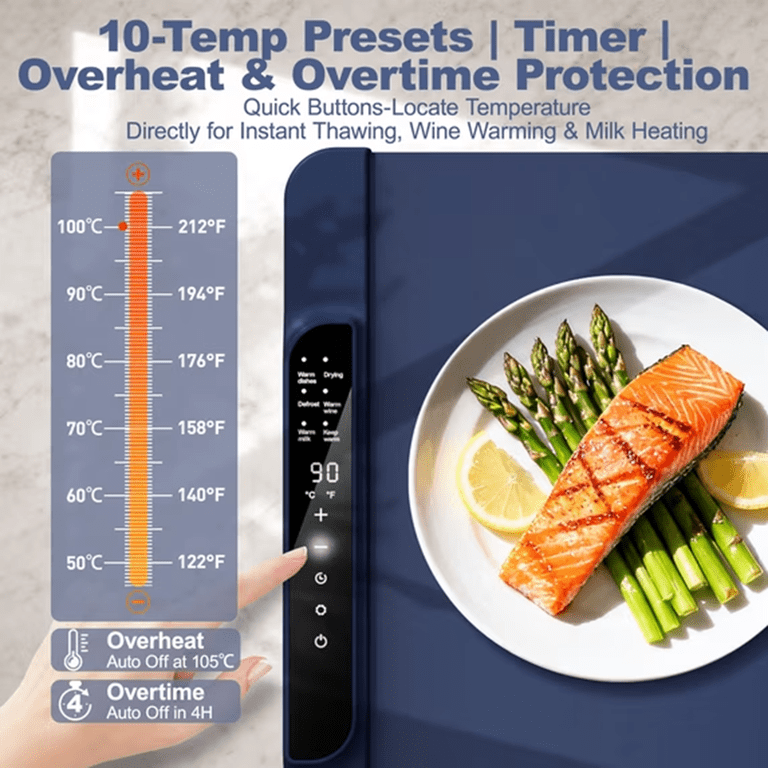 Yuwenus Electric Warming Tray, 47-Inch Large Surface photo 3