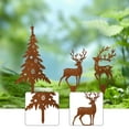 thumbnail image 6 of 3 Pieces Silhouette Stake Christmas Tree Reindeer Metal Iron Construction for Festive Lawn Decoration, 6 of 9