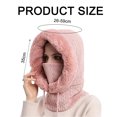 thumbnail image 4 of Gorro de punto grueso para mujer con bufanda, forro polar de invierno, gorro cálido y grueso, calentador de cuello, 4 of 6