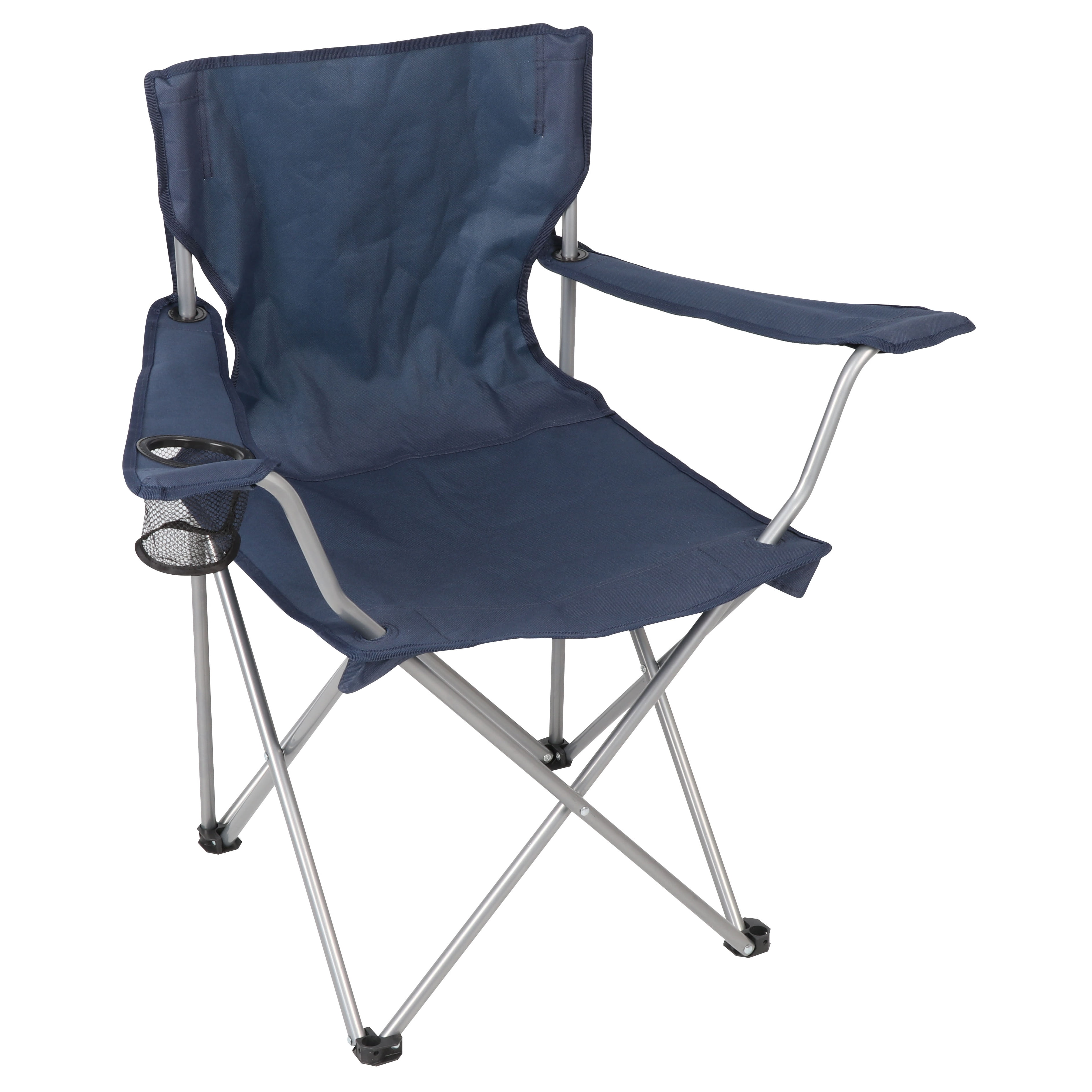 Ozark Trail Quad Folding Outdoor Camp Chair with Cup Holder, Blue