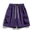 thumbnail image 6 of EOYWHK Beach Shorts with Pockets Elastic Waist Stretchy Mens Casual Shorts Soft Lightweight Breathable Casual Activewear for Men Purple, Size XXXL, 6 of 8