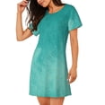 thumbnail image 2 of Logiee Teal Turquoise1 Print Nightgowns for Women,Soft Short-Sleeved Lightweight Sleepwear, Loose Sleepshirts, 2 of 6