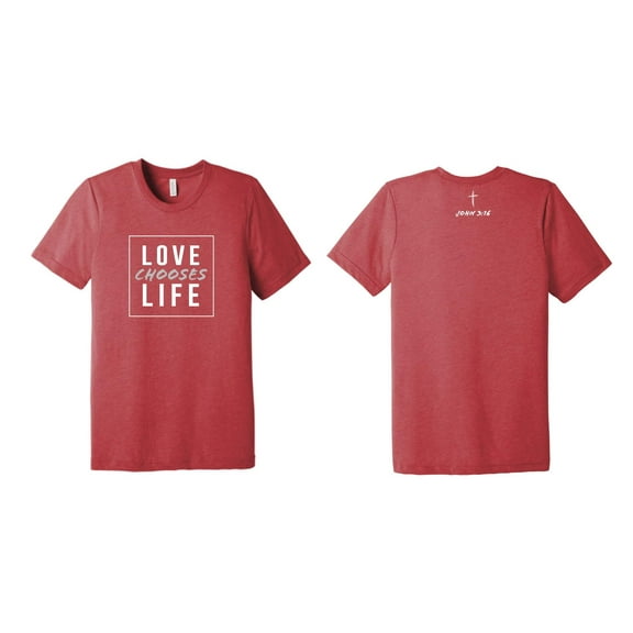 Love chooses Life Short Sleeve Tri-Blend Crew T-shirt