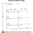 thumbnail image 2 of Sparklane - Adjustable Over The Door Triple Towel Rack with Hooks,Silver, 2 of 13
