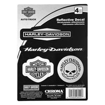 Harley-Davidson 4-Piece Reflective H-D Logos Chrome Decals - 4 Pack - 6 x 8 in., Harley Davidson