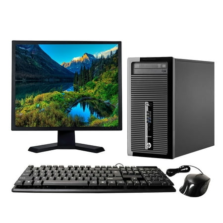 HP ProDesk 405 G1 Desktop Tower 8GB RAM 1TB HDD AMD A4-5000 Keyboard and Mouse Wi-Fi 19" LCD Monitor Windows 10 Pro PC