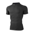 thumbnail image 3 of Ceisia Men's Stand Collar Half-Zip Quick Dry Fitness T-Shirt Slim Fit 4-Way Stretch Athletic Top for Summer Black M Gifts, 3 of 8