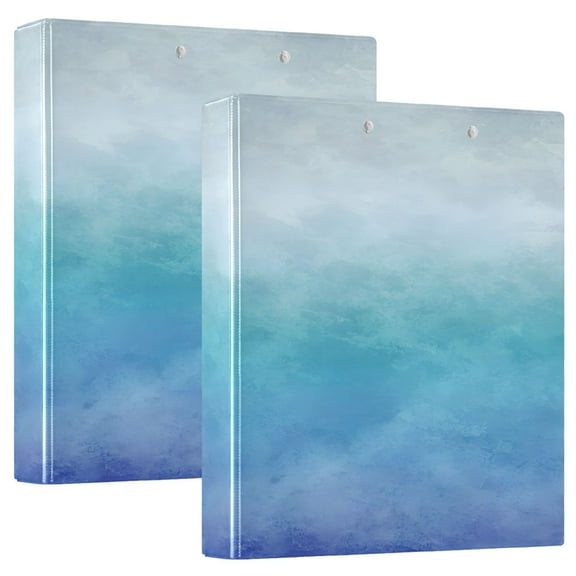 Gradient 12.4x10.6in PVC Round Ring Binder, D-Ring 3-Hole, Metal Clip, 200 Sheets