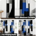 thumbnail image 2 of Blue Blackout Curtains For Bedroom Modern Abstract Geometric Black Out Curtains Blue Gray Insulated Room Darkening Window Drapes For Living Room 26"W x 45"L (Pack of 2), 2 of 6