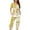 Yellow, variant on Pajamas for Women Clearance Women's Short Sleeve Pajama Set 2 Piece Summer Sleep Set Floral Print Button Crew Neck Capris Pant Pjs Sets Women Sleepwear New Pinky L