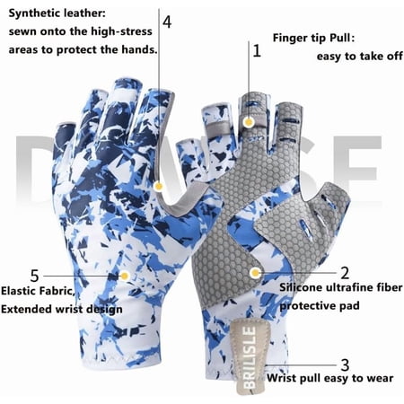 UBSWF-Fishing Gloves with Sun Protection Uv Protection Silicone Anti-Slip Comfortable and Breathable Fishing Gloves