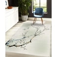 thumbnail image 4 of Nature Decorative Rug, Flowers Buds and Birds with Cherry Branches Style Art Painting Effect, Quality Carpet for Bedroom Dorm and Living Room, 6 Sizes, Ivory Black, by Ambesonne, 4 of 4