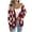 Wine, variant on Fanxing Women's Oversized Cardigan Sweater Checkered Open Front Shurg Jacket Fall Outerwear Wine L