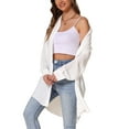 thumbnail image 4 of INSPIRE CHIC Women's Button Down Long Sleeve Turndown Collar Wrinkle-Free Casual Blouse XS White, 4 of 5