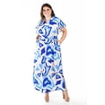 thumbnail image 1 of Vestido largo estampado abstracto Roman Fashion Tallas Extras 4338 Azul rey 40, 1 of 6