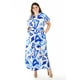 thumbnail image 1 of Vestido largo estampado abstracto Roman Fashion Tallas Extras 4338 Azul rey 36, 1 of 6